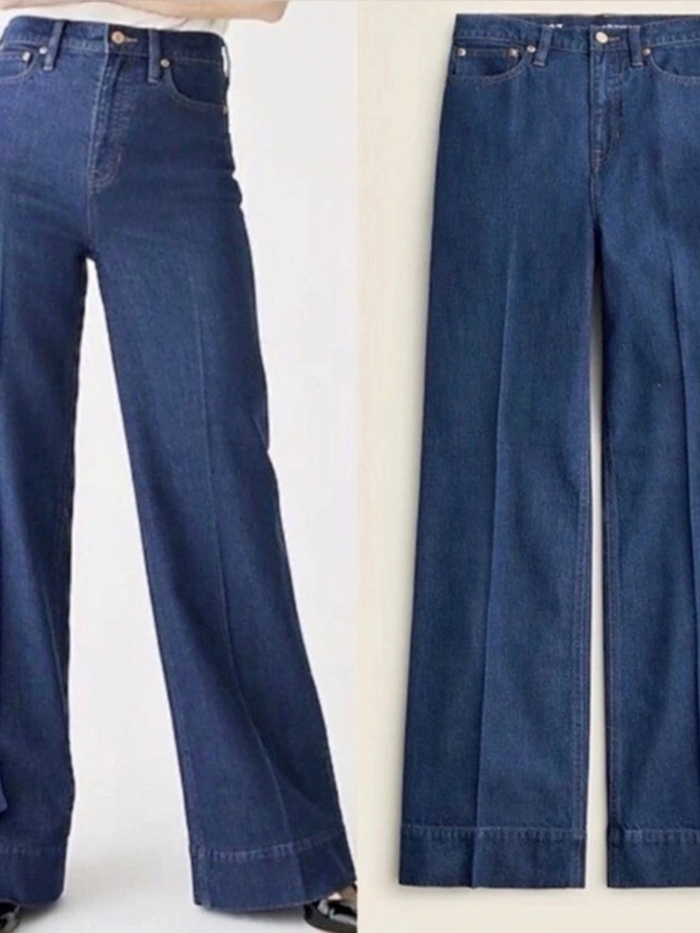 J.Crew Wide-leg dark blue denim